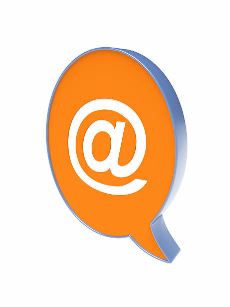 Contact symbol for email, as a 3D speech bubble.